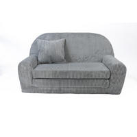 KINDERSOFA MINI aus Kuschel-Cord in Hellgrau - Hellgrau, Textil (78/45/40cm) - Fortisline