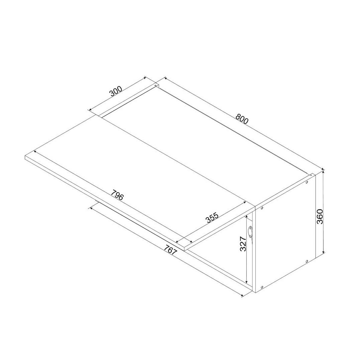 HÄNGESCHRANK W80OKGR - KENDRO - Praktische Aufbewahrungsidee - Schwarz/Weiß, Holz/Metall (80/36/30cm) - ROYAL24_MARKT