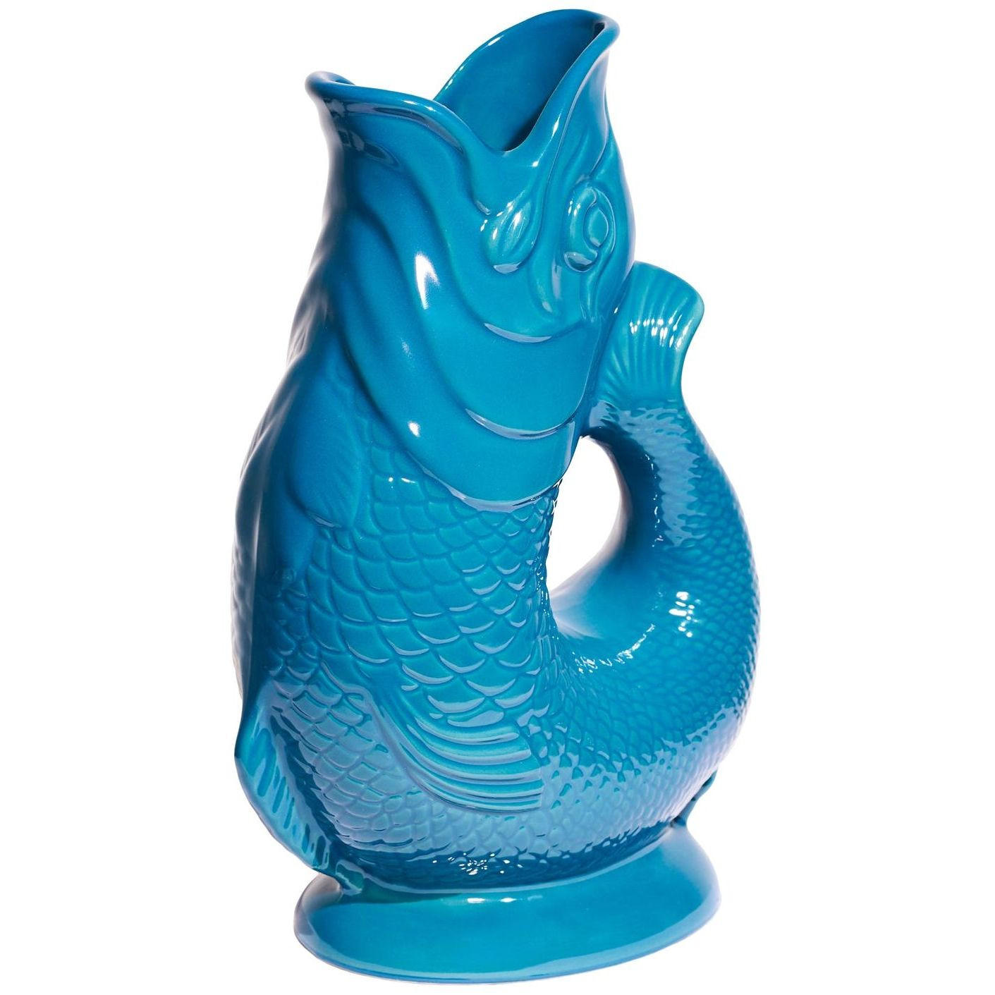 KARAFFE mit „Gluck-Gluck“-Geräusch 27,5/17/9,5 cm - Petrol, Keramik (1.2L) - Gluckigluck