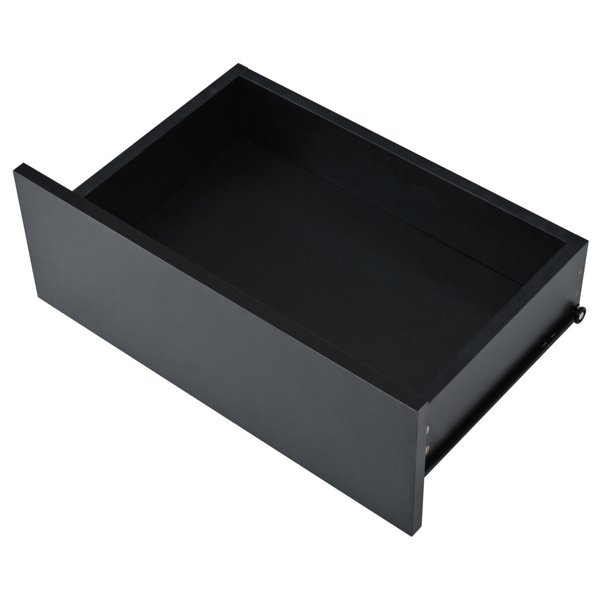 COUCHTISCH aus Spanplatte und gehärtetem Glas 100x50x35 cm Schwarz mit LED-Beleuchtung und 2 Schubladen - Schwarz, Holzwerkstoff (100/50/35cm) - IVMEU