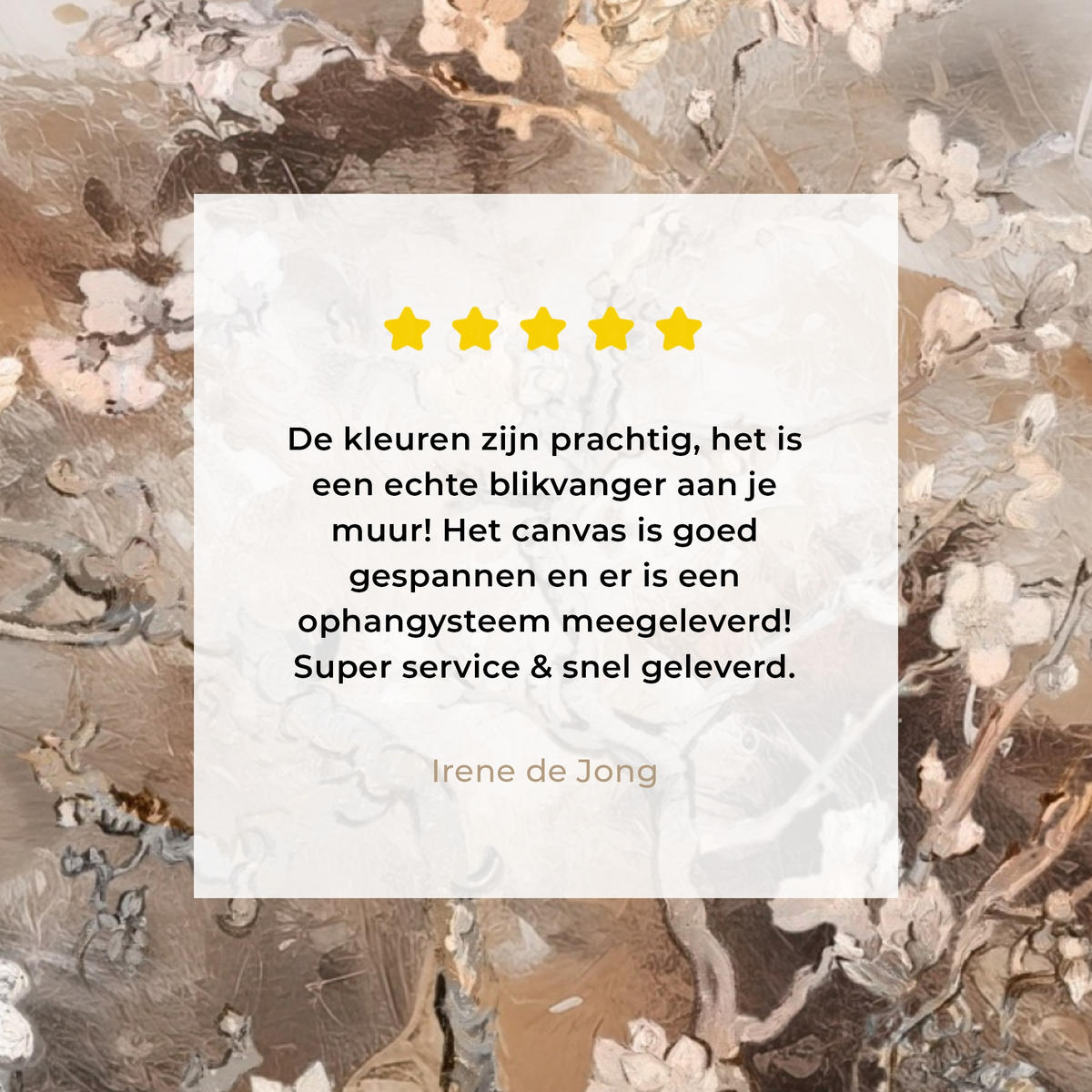 LEINWANDBILD Mandelblüte - Kunst - Van Gogh - Beige - Abstrakt 90x90 cm - Braun, Textil (90/90cm) - MuchoWow