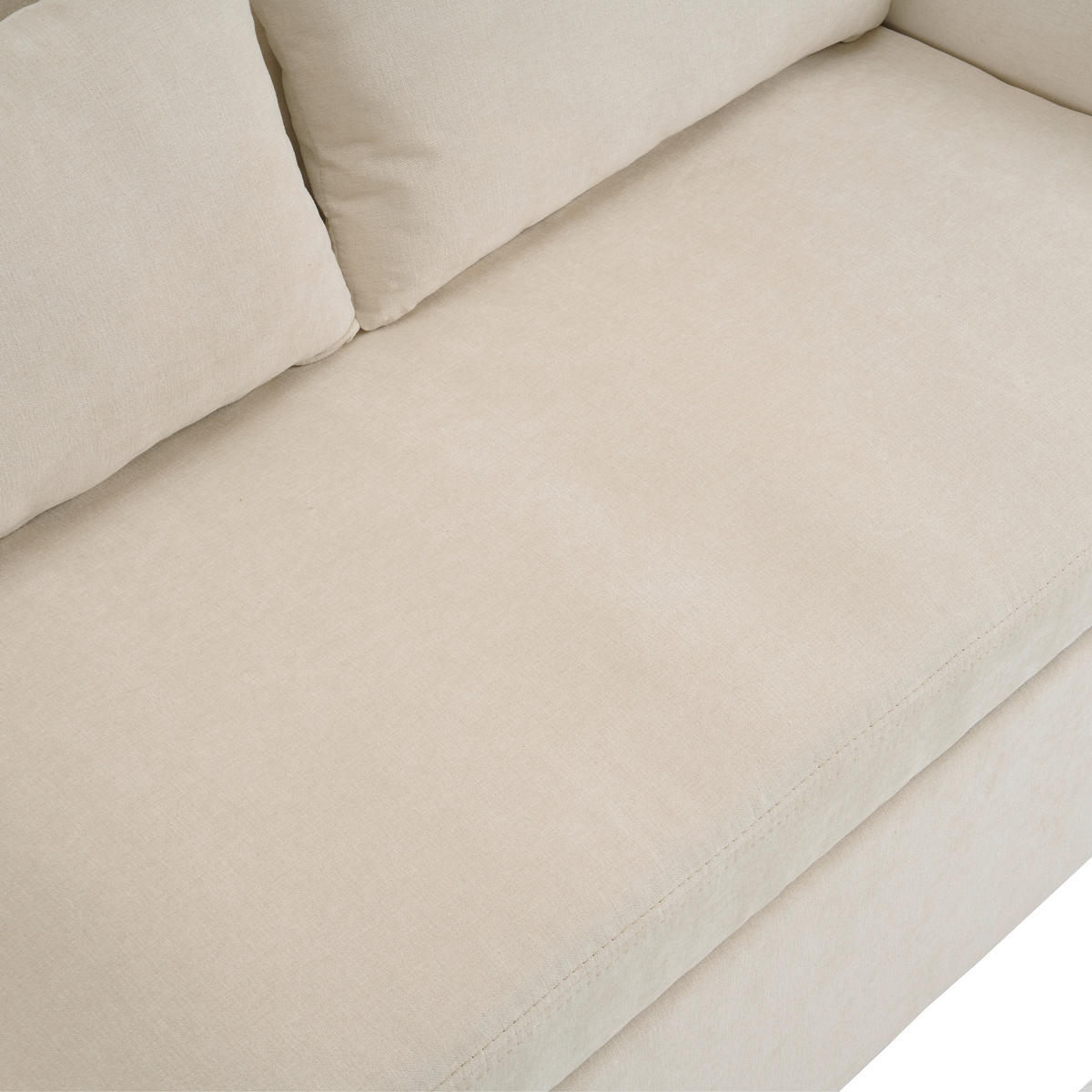SOFABETT 129/76/81 cm Beige - Beige, Textil (76/81/129cm)