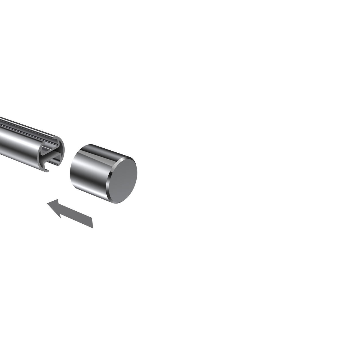 ENDSTÜCKE FÜR GARDINENSTANGEN 20 mm Ø, Santo Chrom, Packung 2 Stück - Chromfarben, Metall (2.5/2.5/2.5cm) - INTERDECO