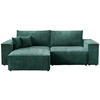 ECKSOFA Pedro mit Schlaffunktion Grün Cord - Grün, Textil (255/153cm) - Bromarkt