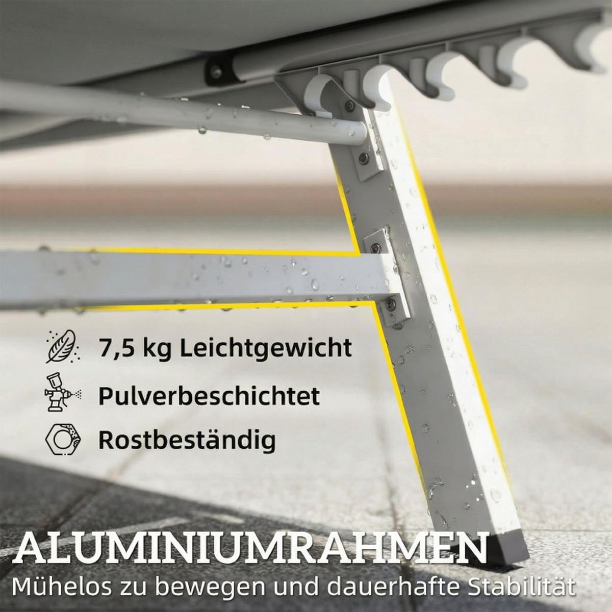 LIEGESTUHL 6-fach verstellbar Aluminium Hellgrau - Grau, Metall (64/90/181cm) - Kaket