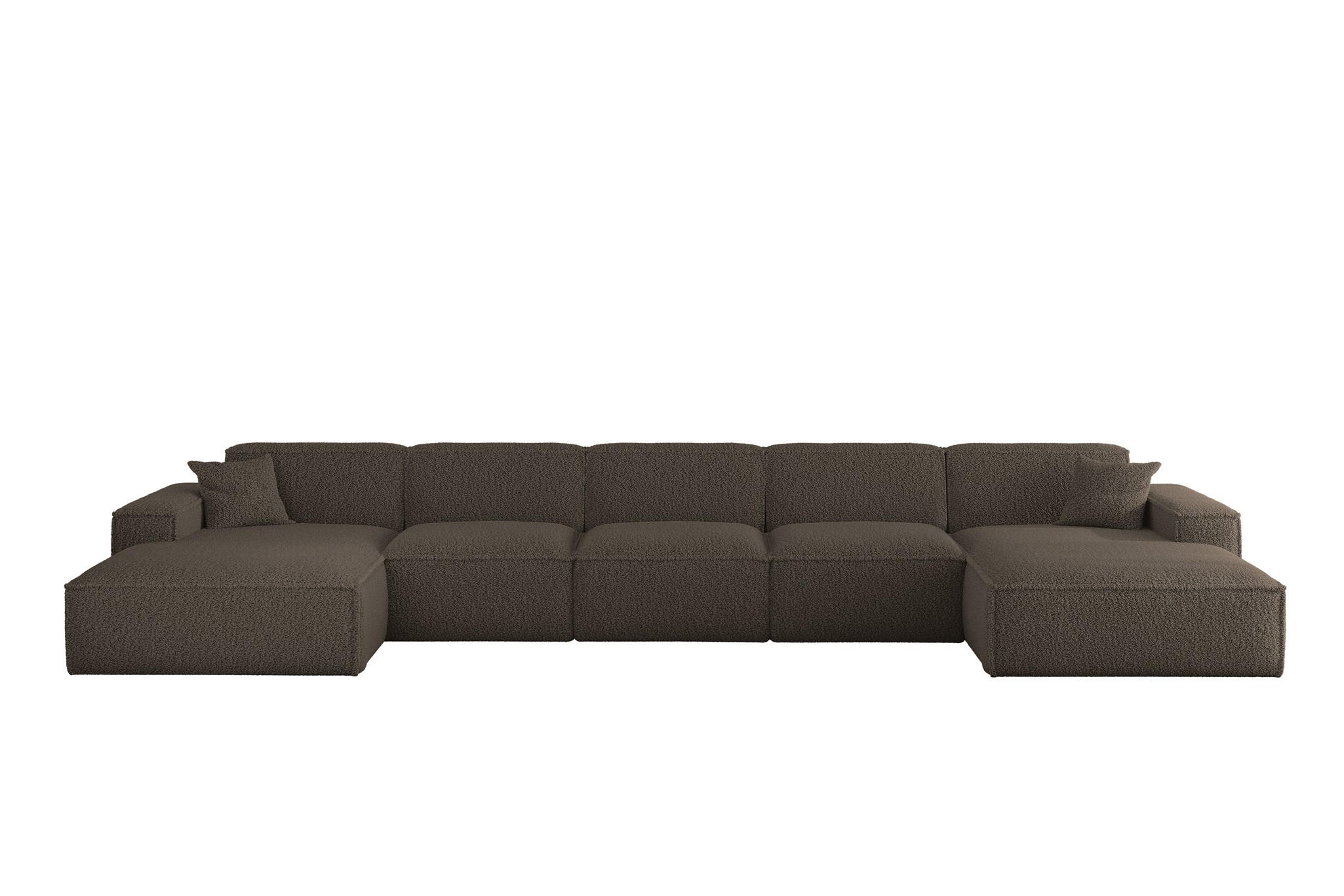 WOHNLANDSCHAFT Celes Premium Xl Sven - Braun, Holzwerkstoff/Textil (462/73/165cm) - Fun Möbel