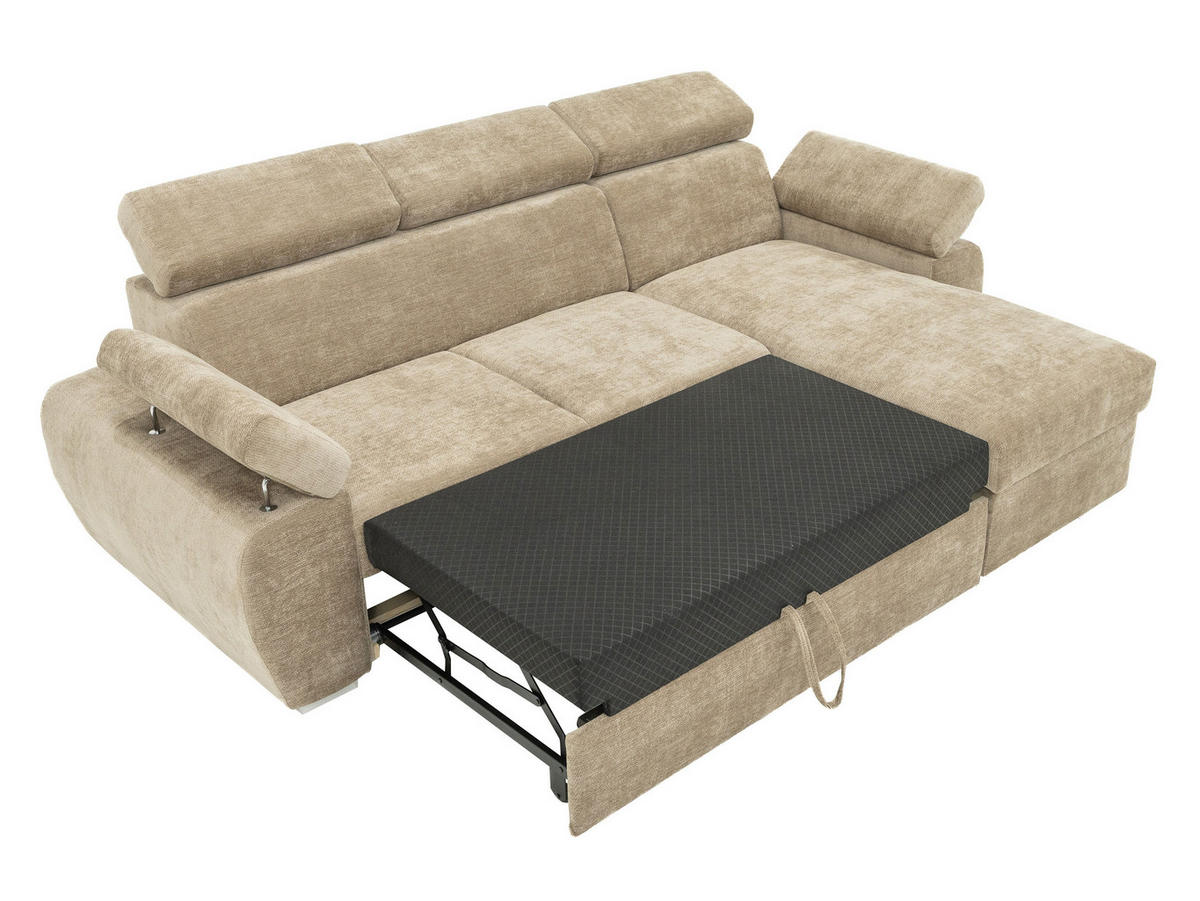 ECKSOFA Plaza L - Silberfarben/Braun, Holz/Kunststoff (255/170cm) - MIRJAN24