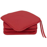 STUHLKISSEN, 4er-Set, 38x38 cm, 85% Polyester, 15% Polyamid, Rot - Rot, Textil (38/38/2cm) - Zollner