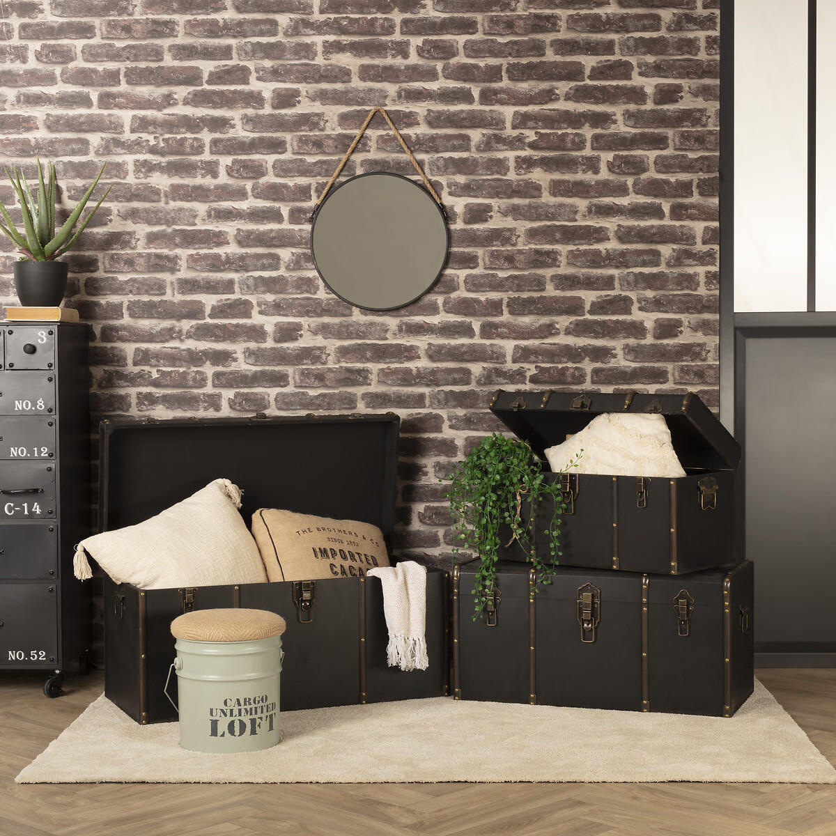 DEKO-SPIEGEL hängend 55/55/55 cm - Schwarz, Metall (55/55/55cm) - Atmosphera Createur d´interieur