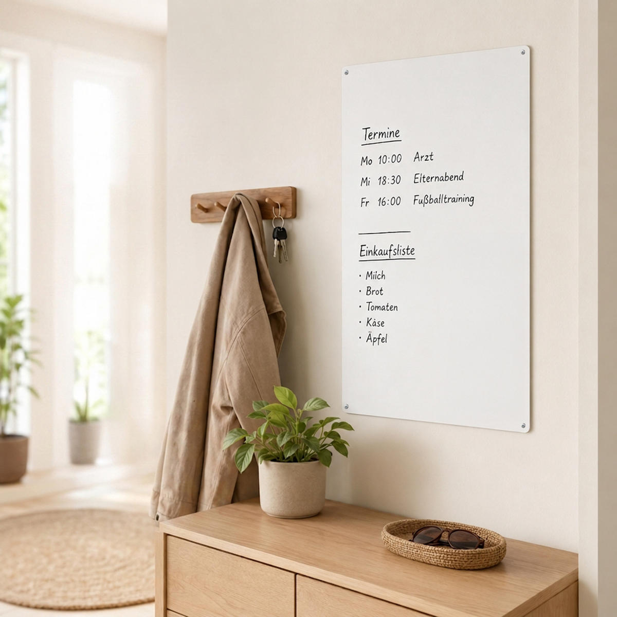 MAGNETTAFEL Weiß Stahl beschreibbar 50x30 cm - Weiß, Metall (50/30/0.1cm) - Relaxdays