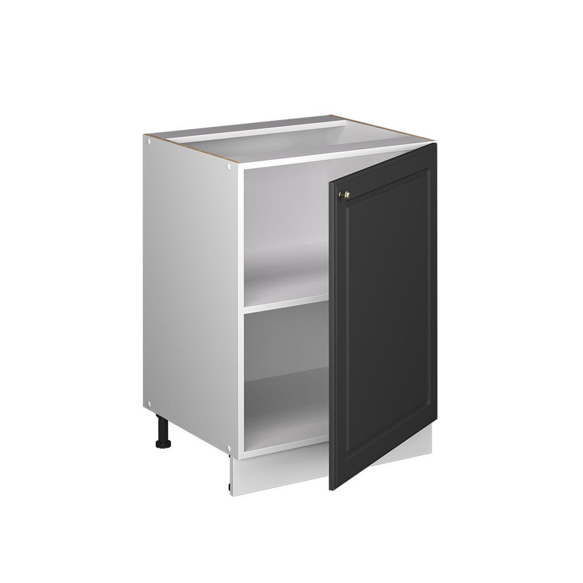 KÜCHENUNTERSCHRANK Fame-Line, Anthrazit-Gold Landhaus/Weiß, 60 cm 1 Tür mit Arbeitsplatte - Anthrazit/Weiß, Holzwerkstoff (60/82/60cm) - Vicco