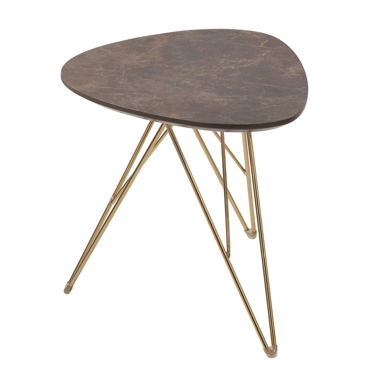 COUCHTISCH - Marmor Braun Dekor / Gold - Braun, Holzwerkstoff/Metall (40/60/38cm) - home24