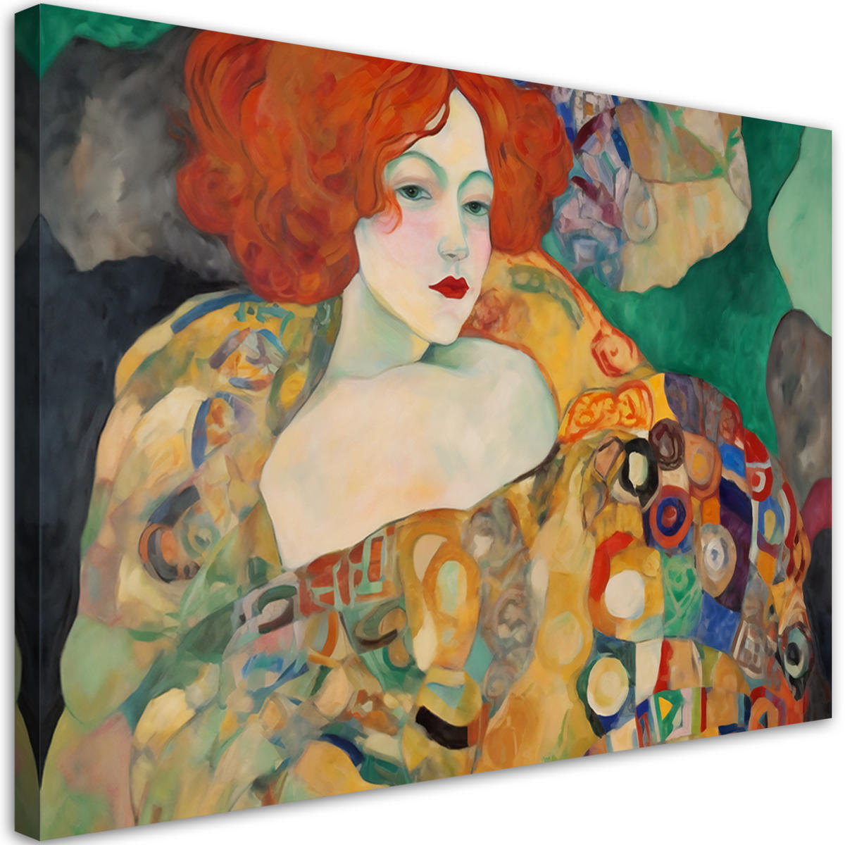 WANDBILD rothaarige frau g. klimt - Multicolor, Textil (60/40cm) - Feeby