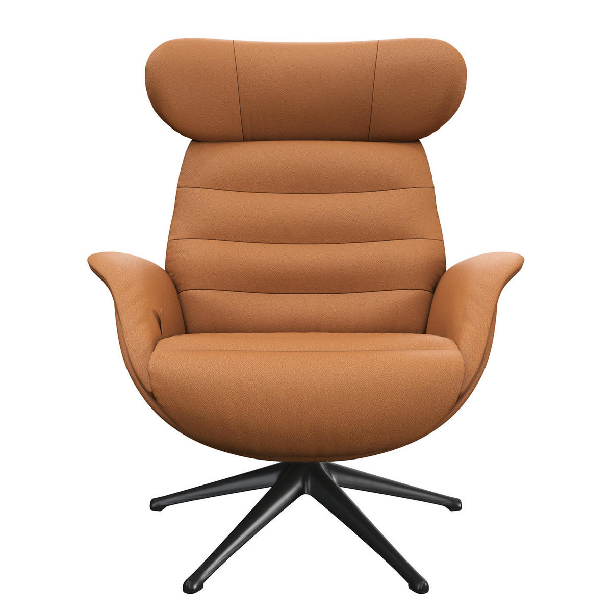 RELAXSESSEL - Cognac, Leder/Metall (90/107/90cm) - home24