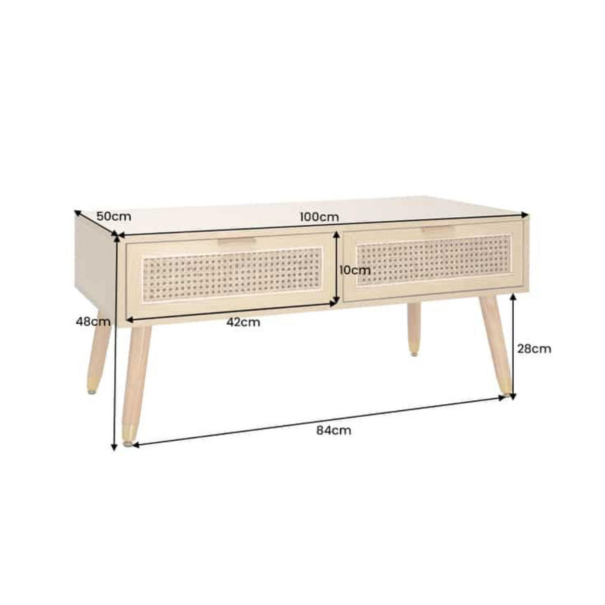 COUCHTISCH VIENNA Melamin rechteckig Natur 100cm - Braun, Holz (50/100/48cm) - riess-ambiente