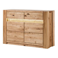 KOMMODE Wildeiche 123x40x85 beige geölt KENT #230 - Beige, Holz (123/85/40cm) - Massivmoebel24
