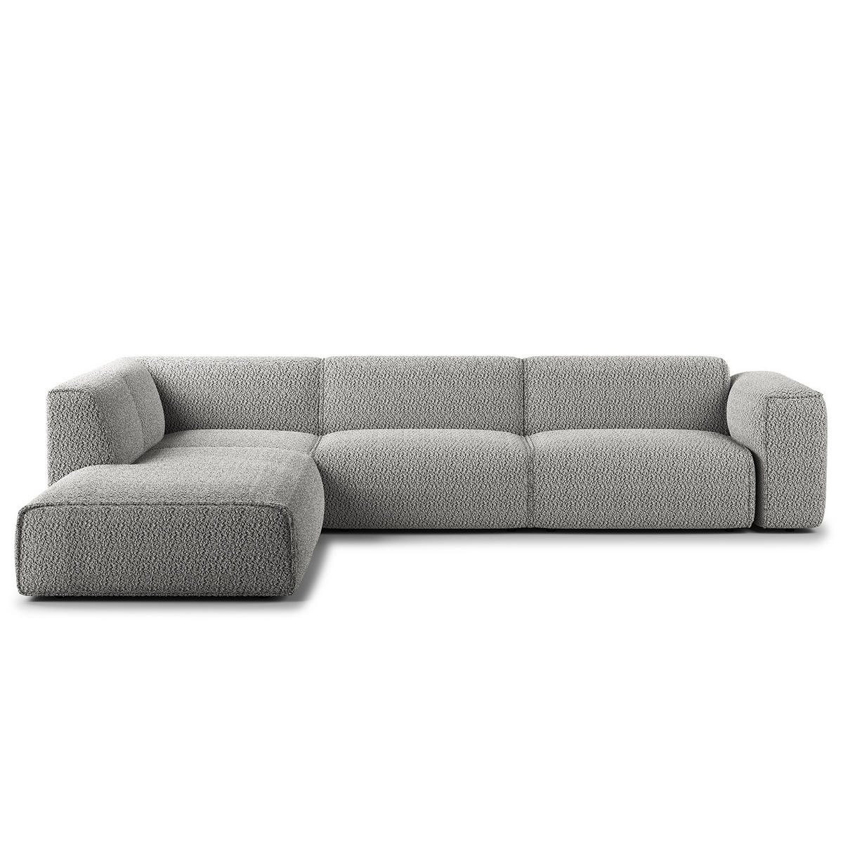 3-SITZER ECKSOFA mit Recamiere - Schwarz/Grau, Kunststoff/Textil (295/231cm) - home24