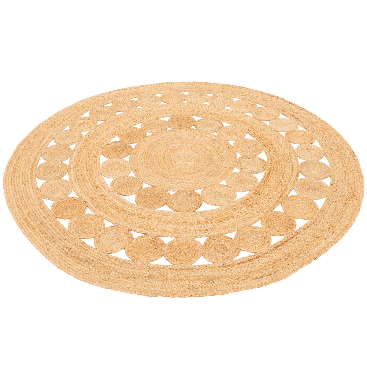 NATURFASER TEPPICH JUTE SALSA TREND RUND - Beige, Textil (100/100cm) - Pergamon