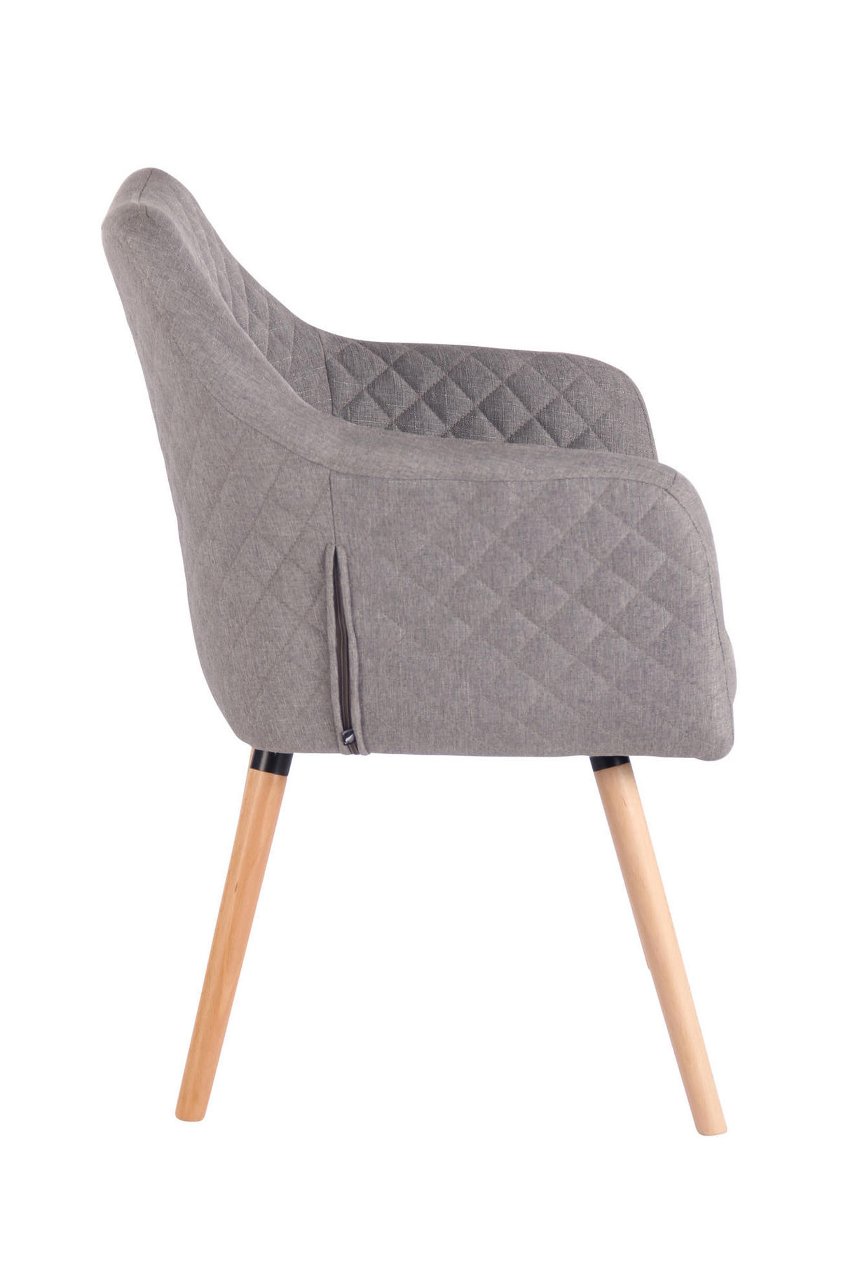 ESSZIMMERSTUHL Stoff Grau - Eukalyptusholzfarben/Grau, Holz/Textil (63/84/61cm) - CLP