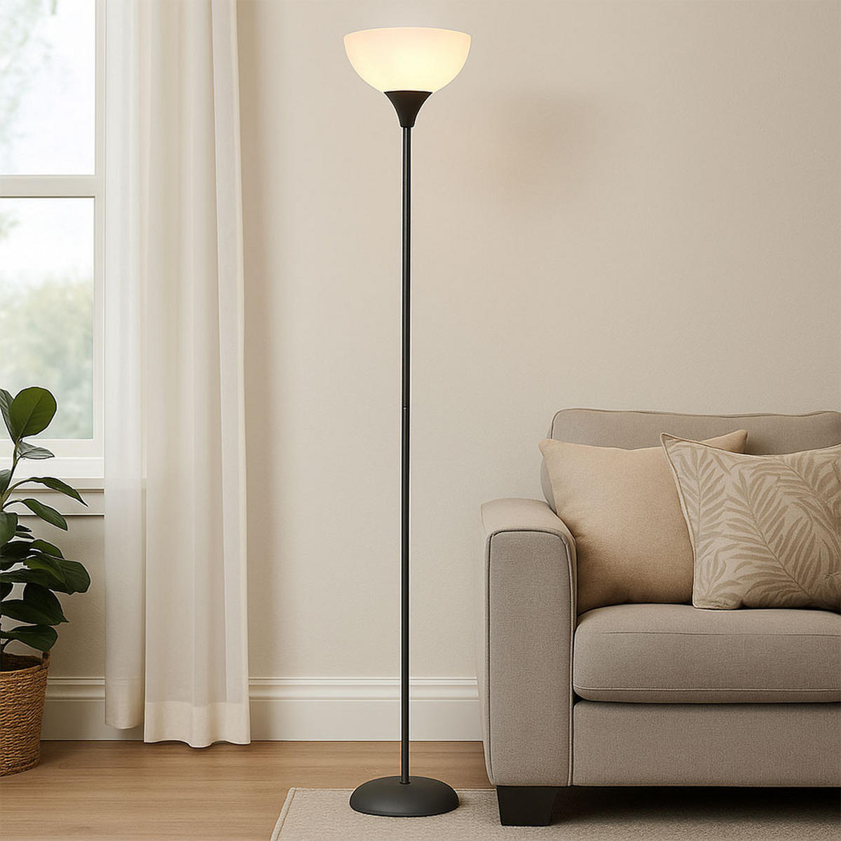 STEHLEUCHTE WILBUR Metall titanfarben matt - Anthrazit, Metall (25/25/150cm) - Globo Lighting