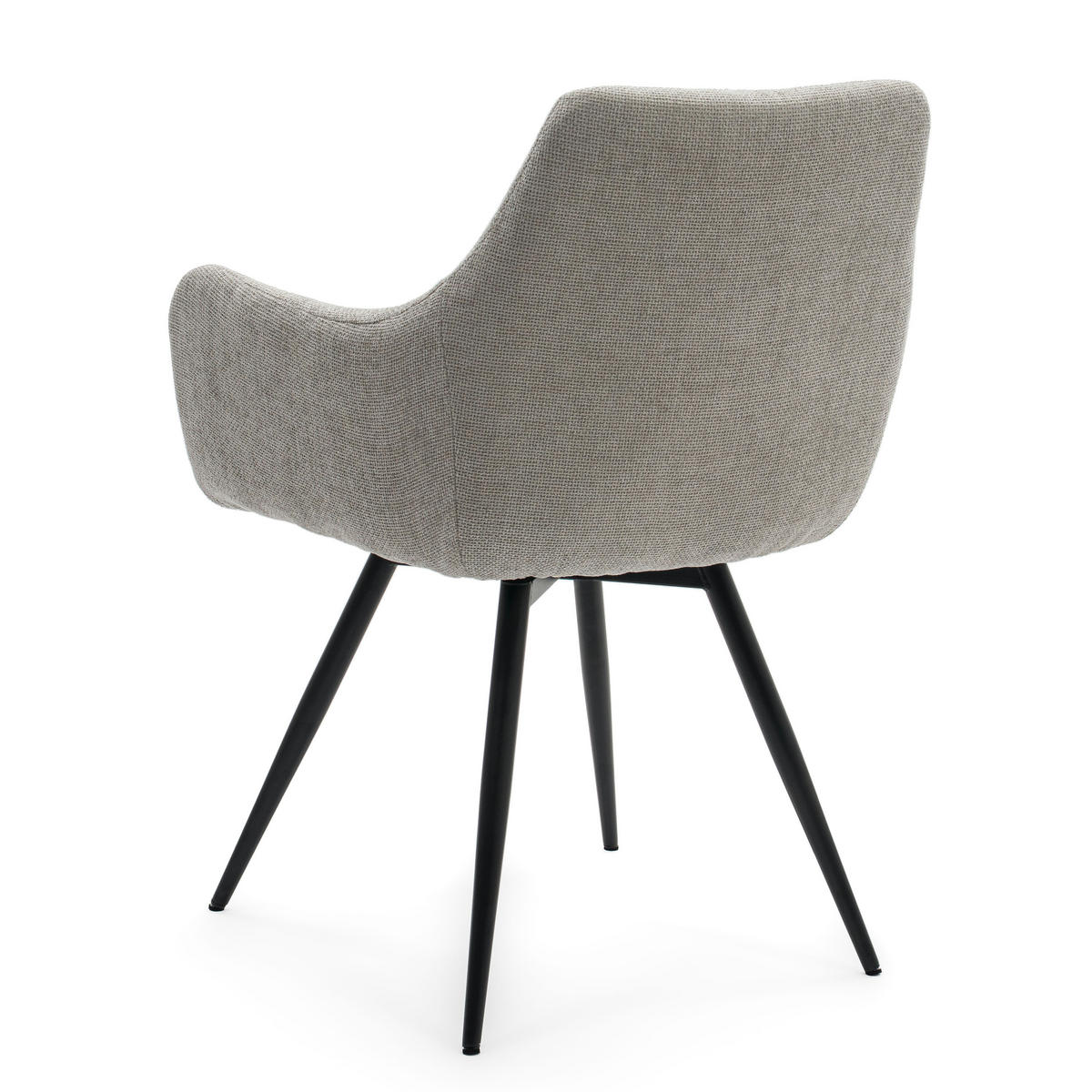 STUHL LUGANO drehbar gepolsterter mit Steppung - hellgrau - Chenille - Hellgrau/Schwarz, Textil/Metall (58/84/59cm) - NEW HOME