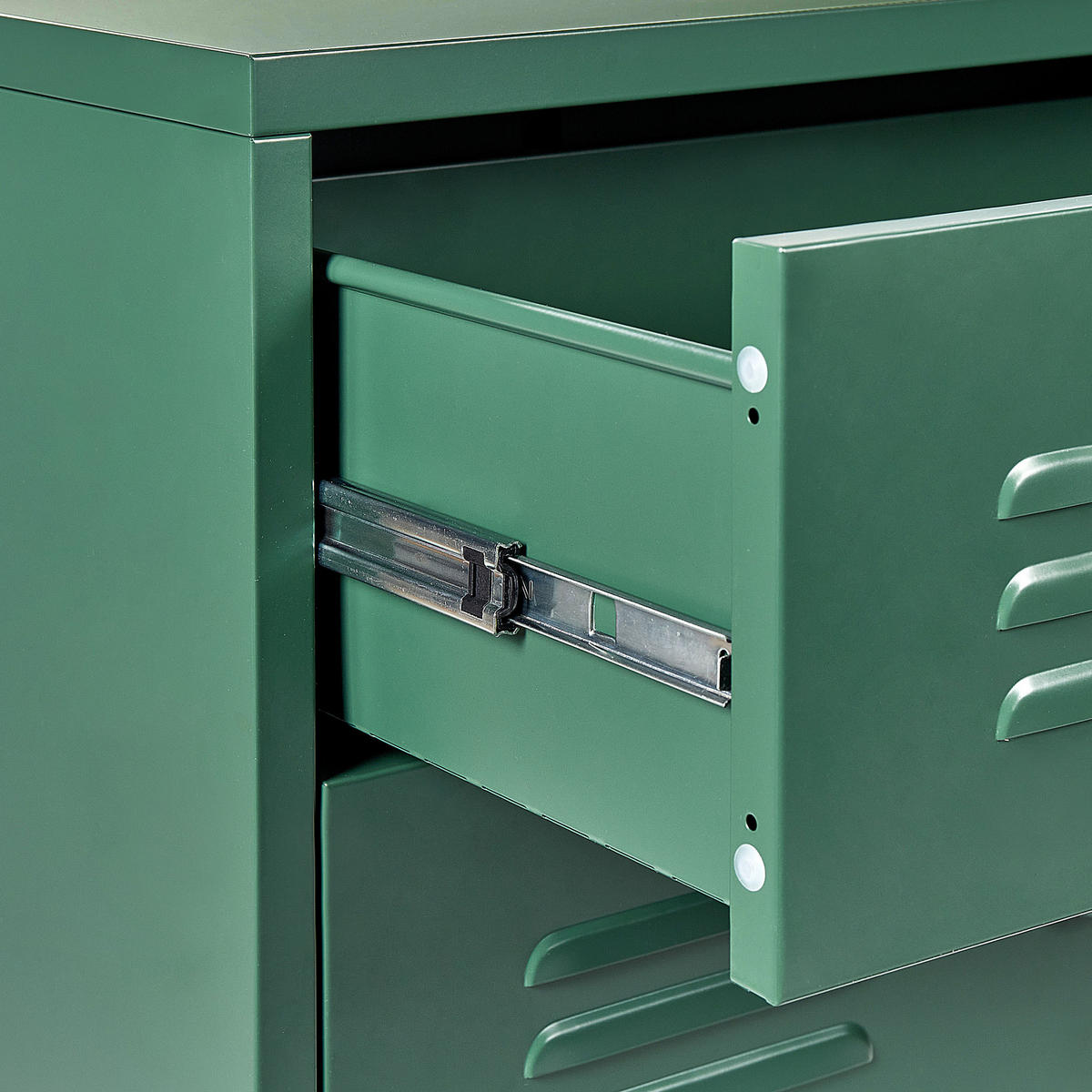 KOMMODE 4 Schubladen Dunkelgrün Enago - Grün, Metall (80/102/40cm) - Beliani