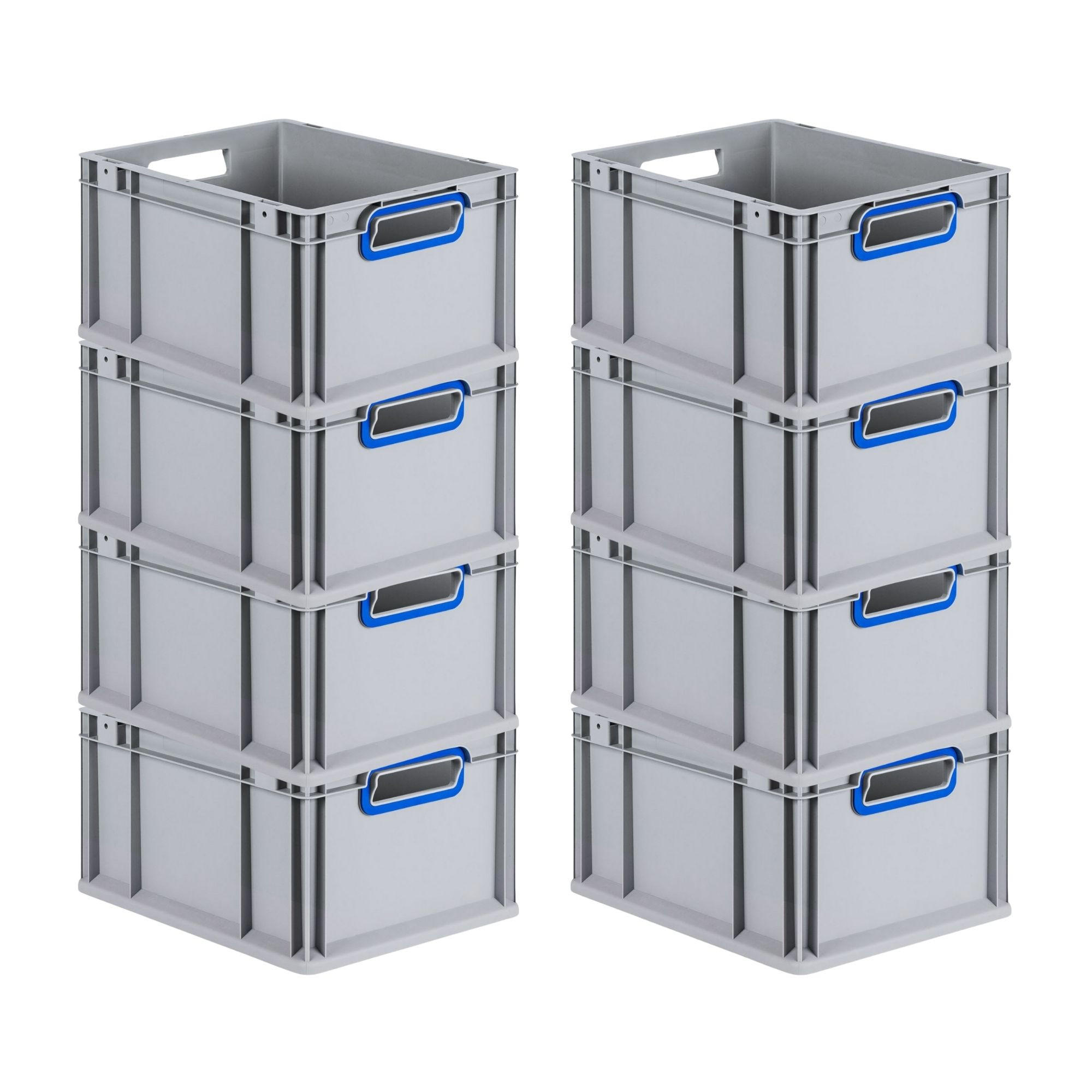 EUROBOX 8x Nextgen Color 22x30x40cm 20 Liter Griffe Blau Offen - Blau, Kunststoff (30/22/40cm) - PROREGAL