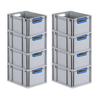 EUROBOX 8x Nextgen Color 22x30x40cm 20 Liter Griffe Blau Offen - Blau, Kunststoff (30/22/40cm) - PROREGAL