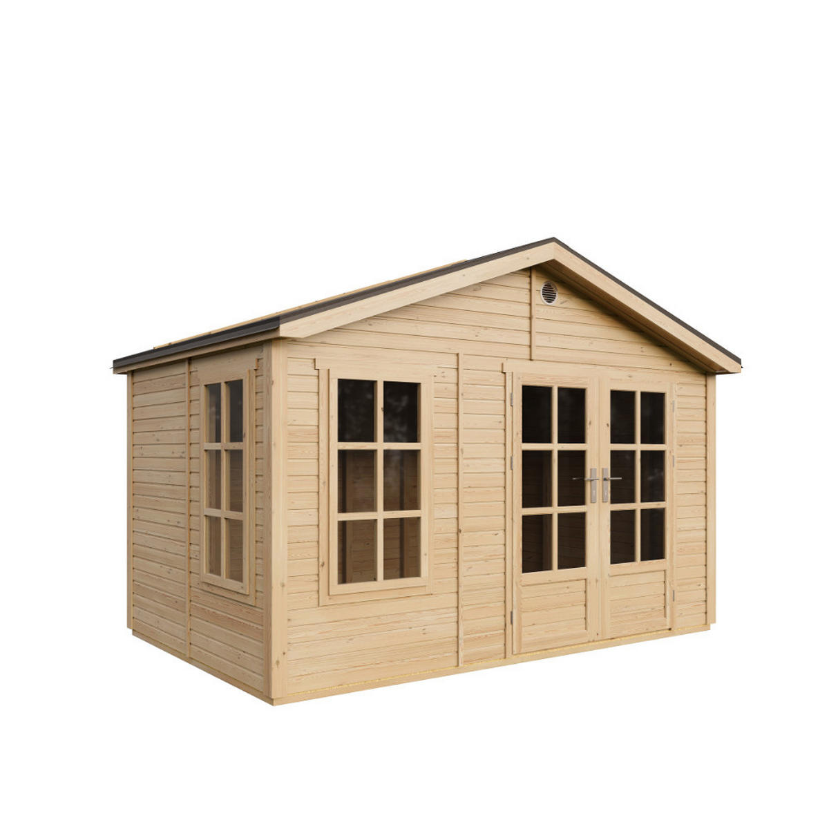 GARTENHAUS HOLZ M734A 370 x 240 cm - Naturfarben, Holz (382/267/276cm) - Timbela