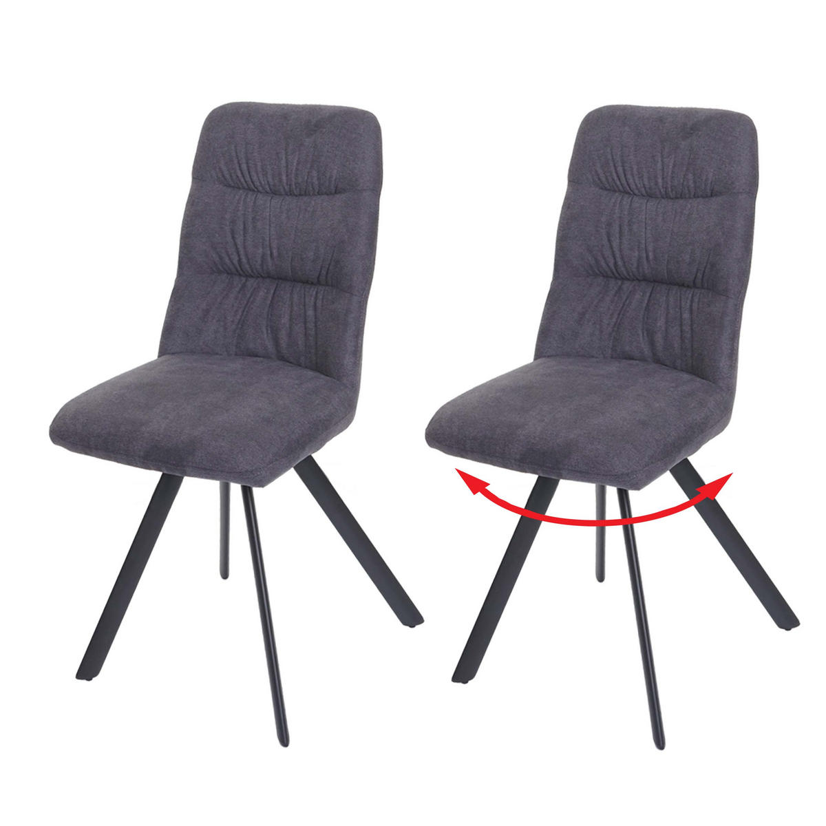 ESSZIMMERSTUHL Anthrazit 2er-Set - Anthrazit, Textil (45/94/45cm) - MCW