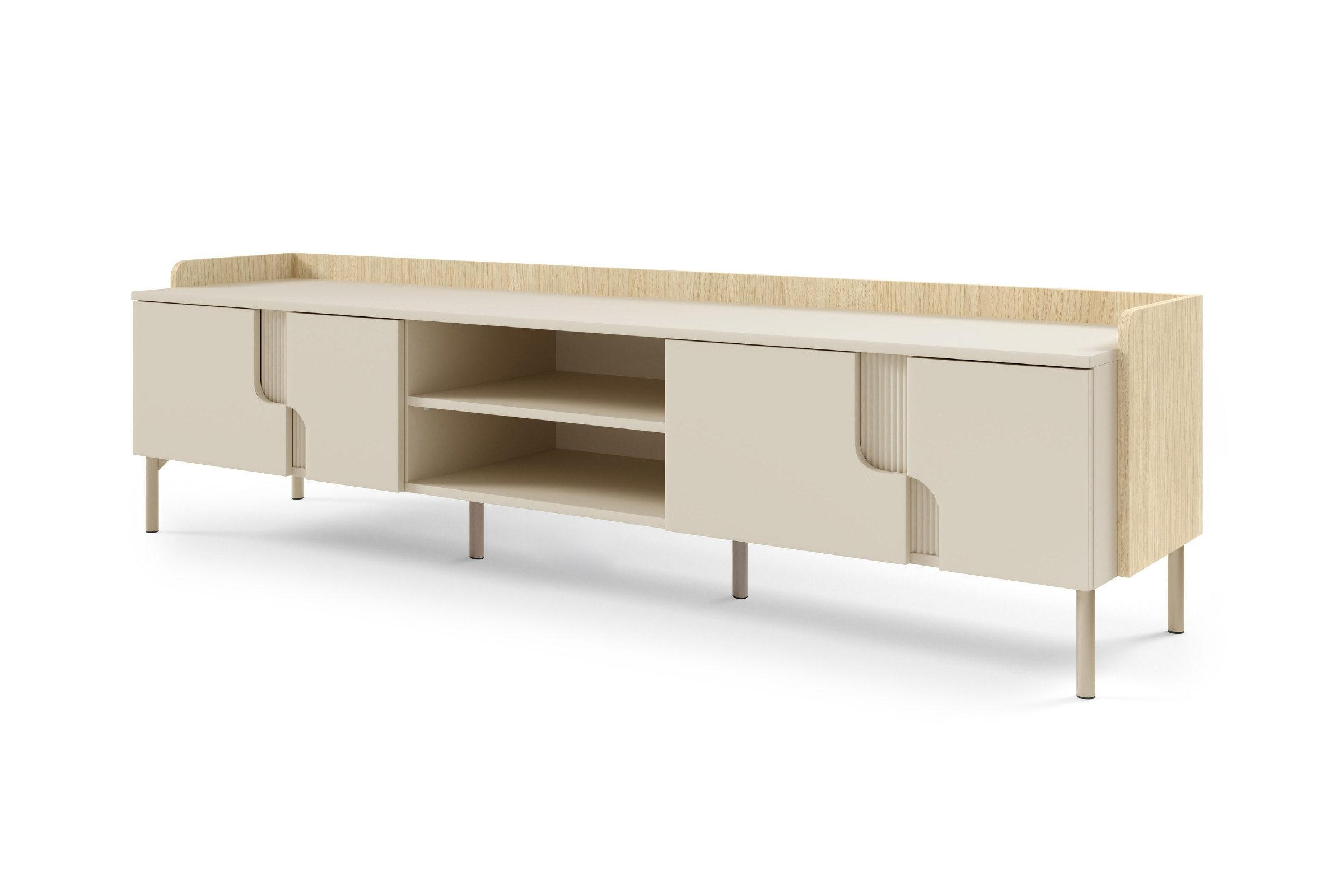 TV-LOWBOARD PAURO 09 200/51/42 cm in Eiche Mavelie / Macadamia - Eichefarben/Beige, Holzwerkstoff (200/51/42cm) - Deine Möbel 24