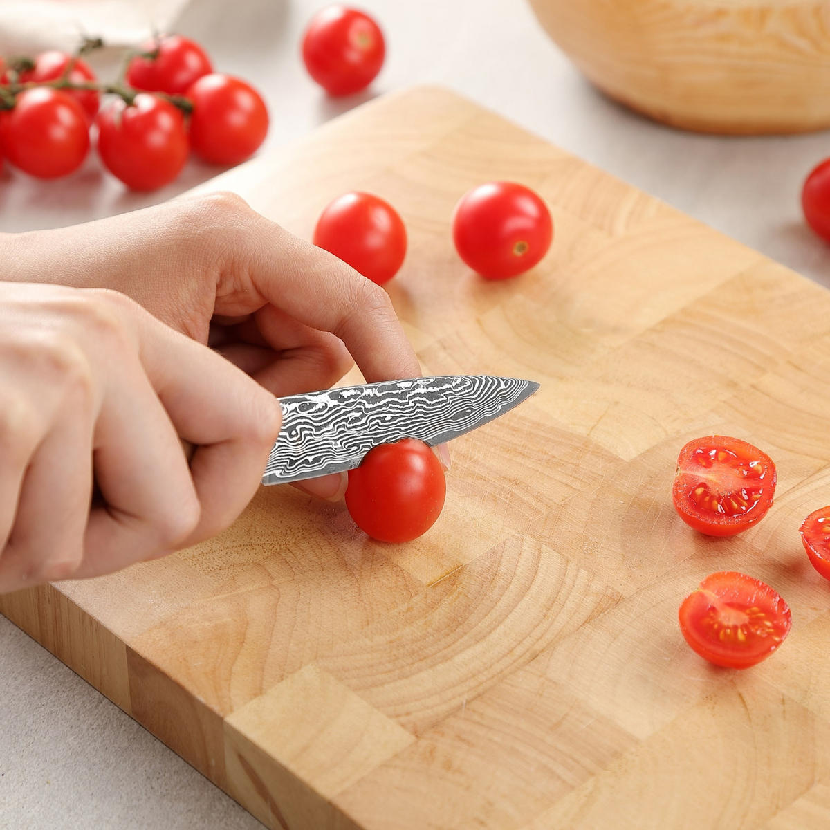 MESSER-SET 4-TEILIG 8–20 cm - Birkefarben, Holz/Metall - Zayiko