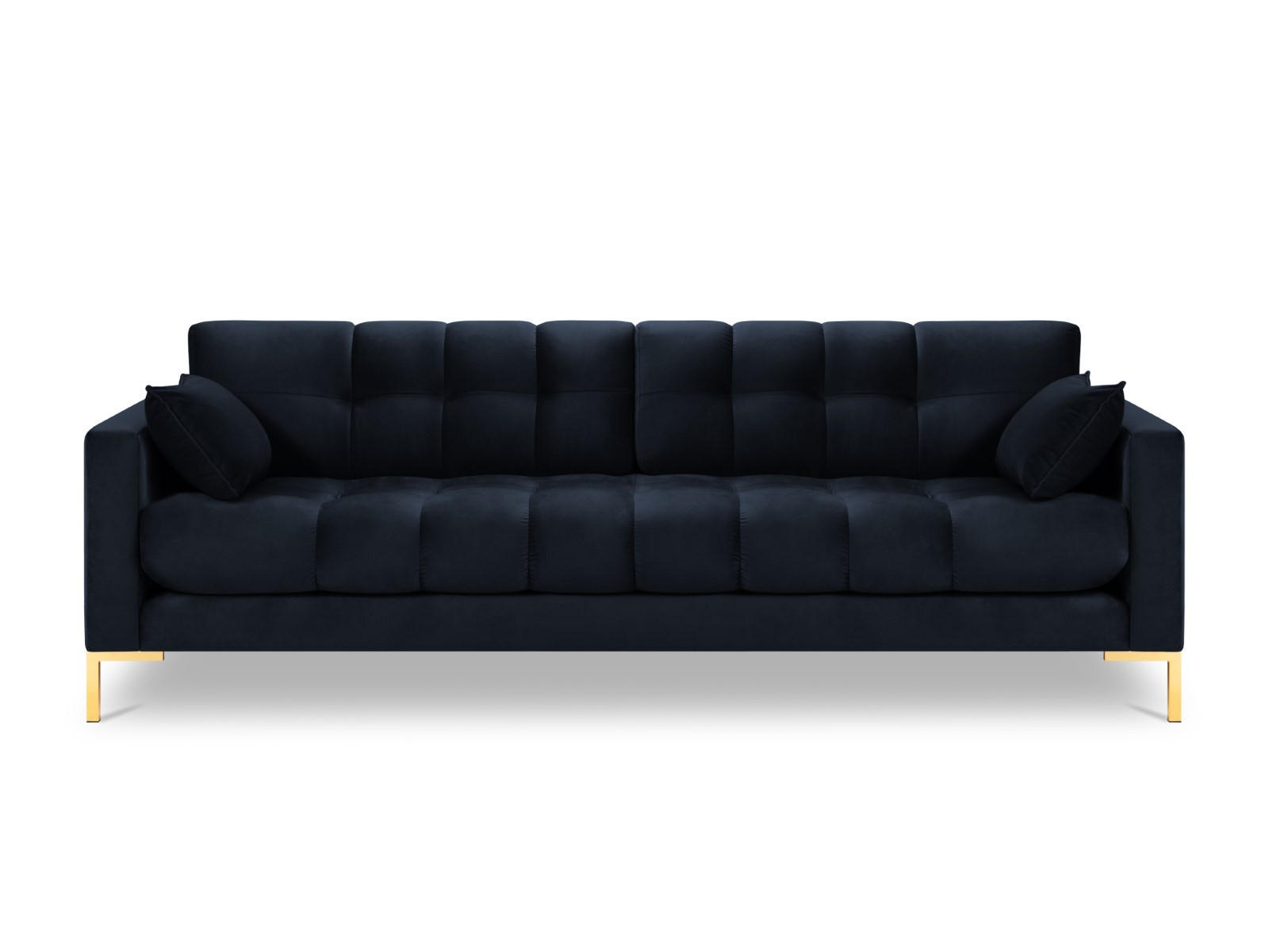 SOFA Mamaia aus Samt dunkelblau 4 Sitzplätze - Dunkelblau, Textil (92/75/217cm) - Micadoni