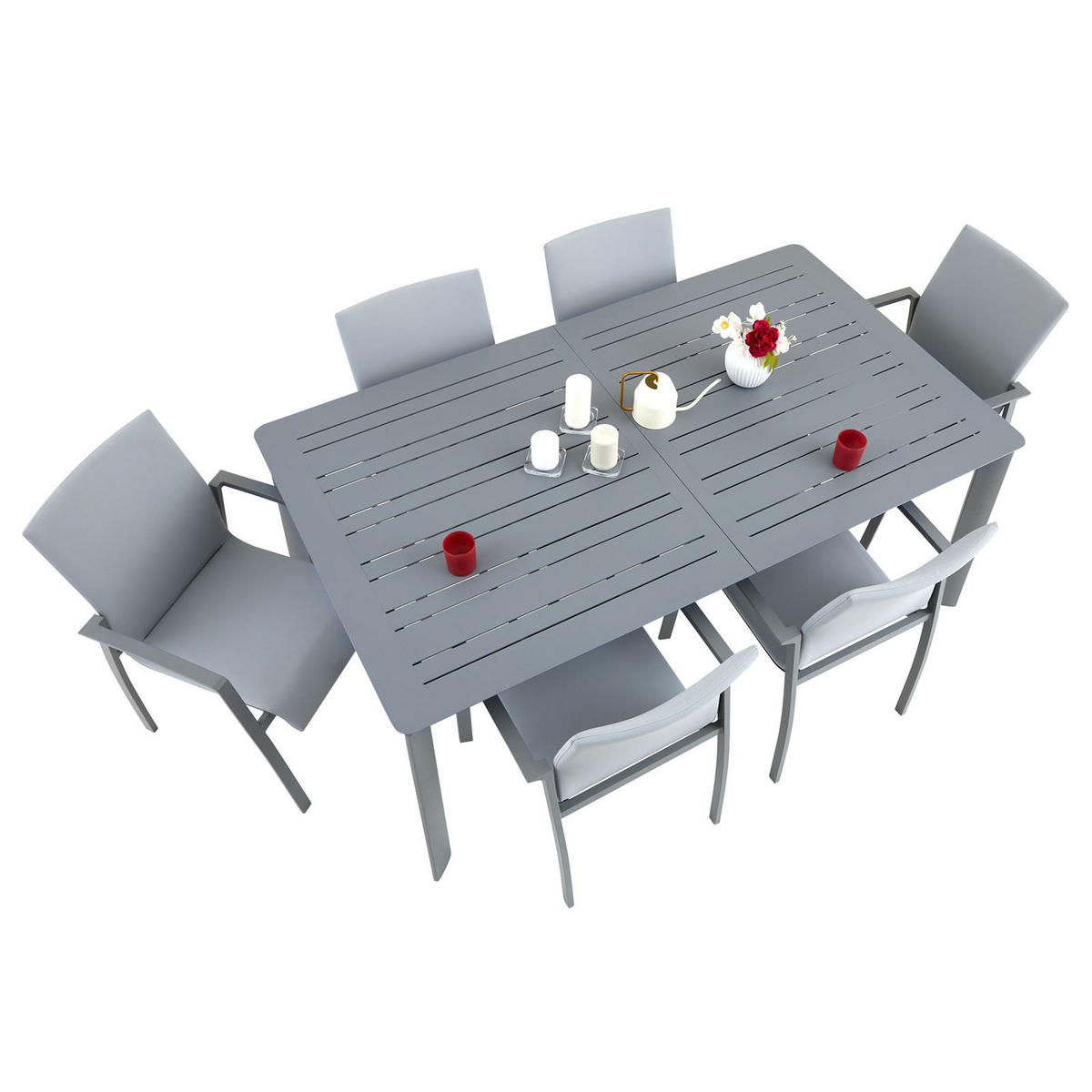 GARTENMÖBELSET VERANO - Grau, Textil - IDIMEX