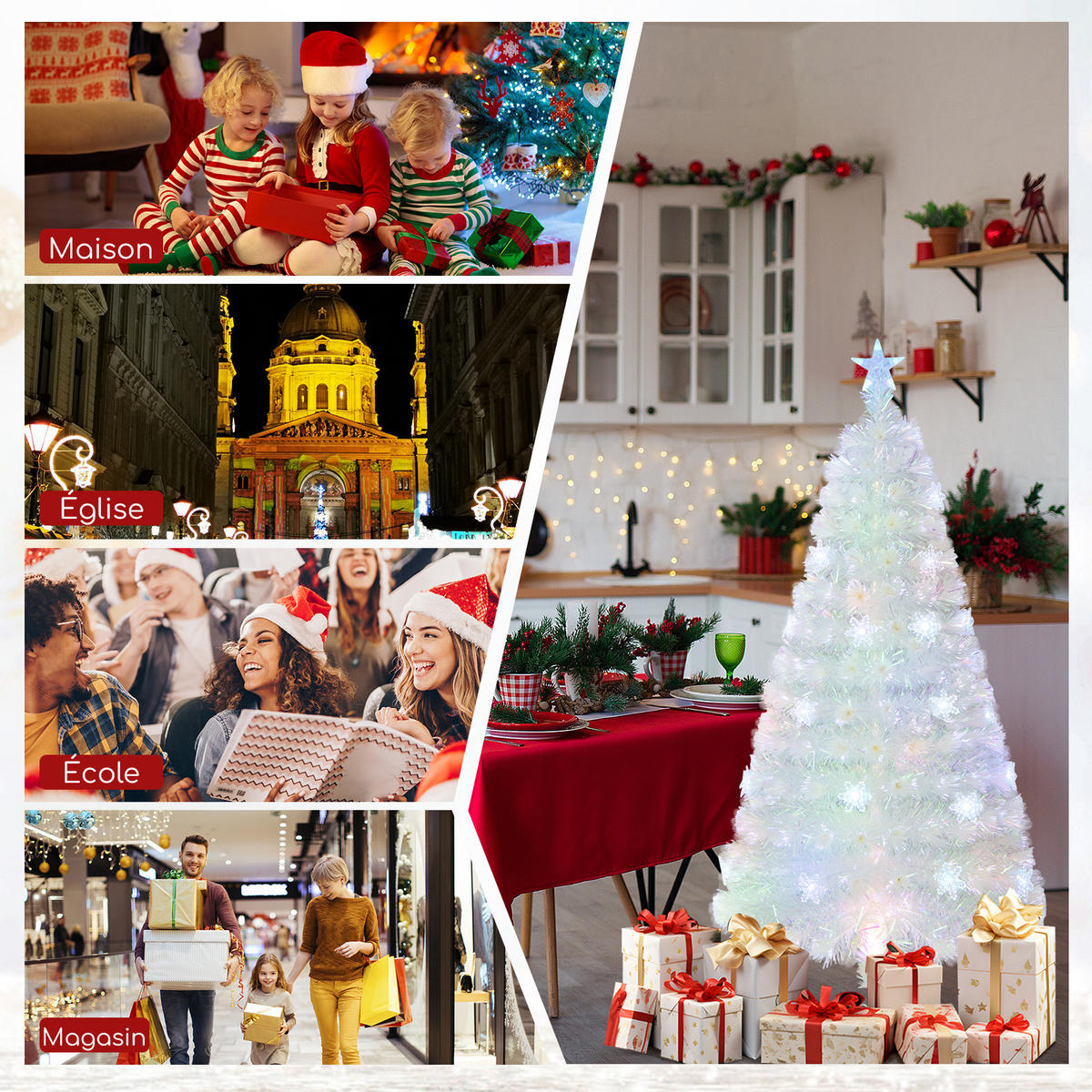 TANNENBAUM Weiß - Weiß, Kunststoff (120cm) - COSTWAY