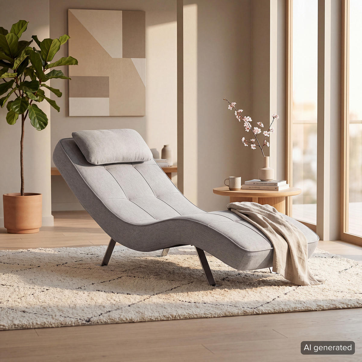 RELAXLIEGE - Chromfarben/Hellgrau, Textil/Metall (70/80/170cm) - home24
