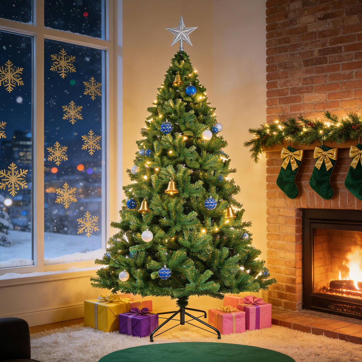 WEIHNACHTSBAUM Cannon Ⅲ 100/100/210 cm - Grün, Kunststoff (210cm) - Nettlife