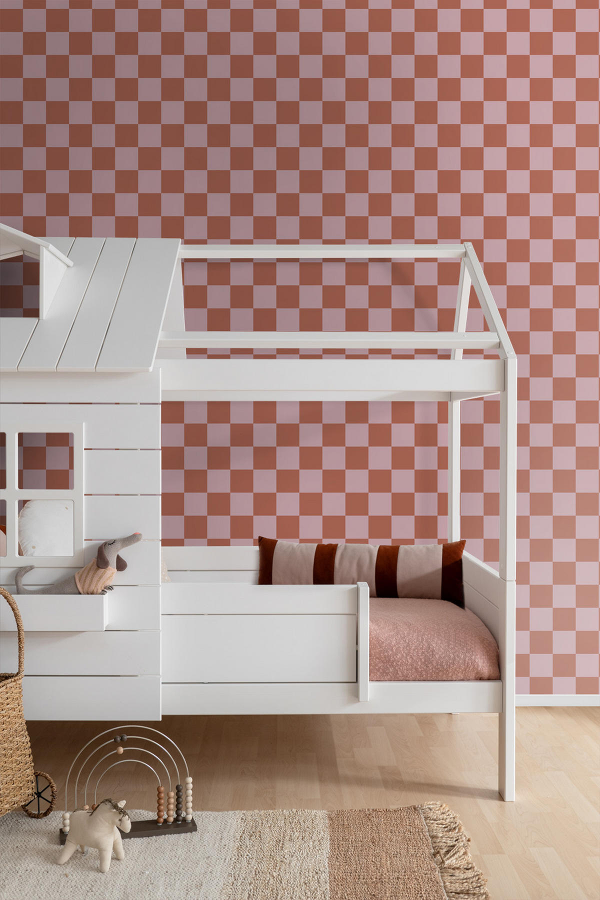 TAPETE Karomuster 53 cm x 10.05 m - Terracotta, Papier (53/1000cm) - ESTAhome