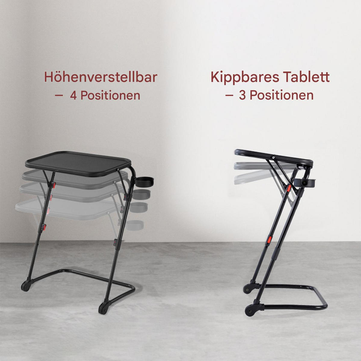 BEISTELLTISCH Schwarz, klappbar - Schwarz, Kunststoff (53.5/37/70.5cm) - Meubles Cosy