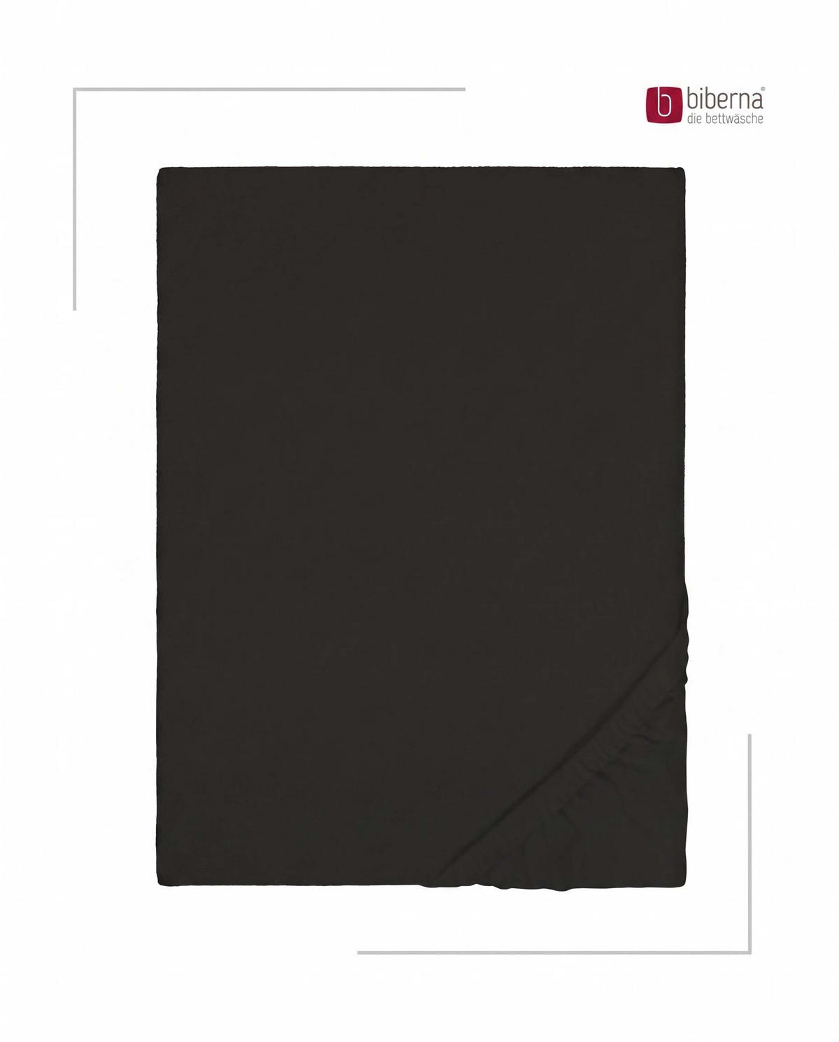 SPANNBETTTUCH Premium Biber schwarz, 90x190 cm - 100x200 cm - Schwarz, Textil (100/200cm) - biberna