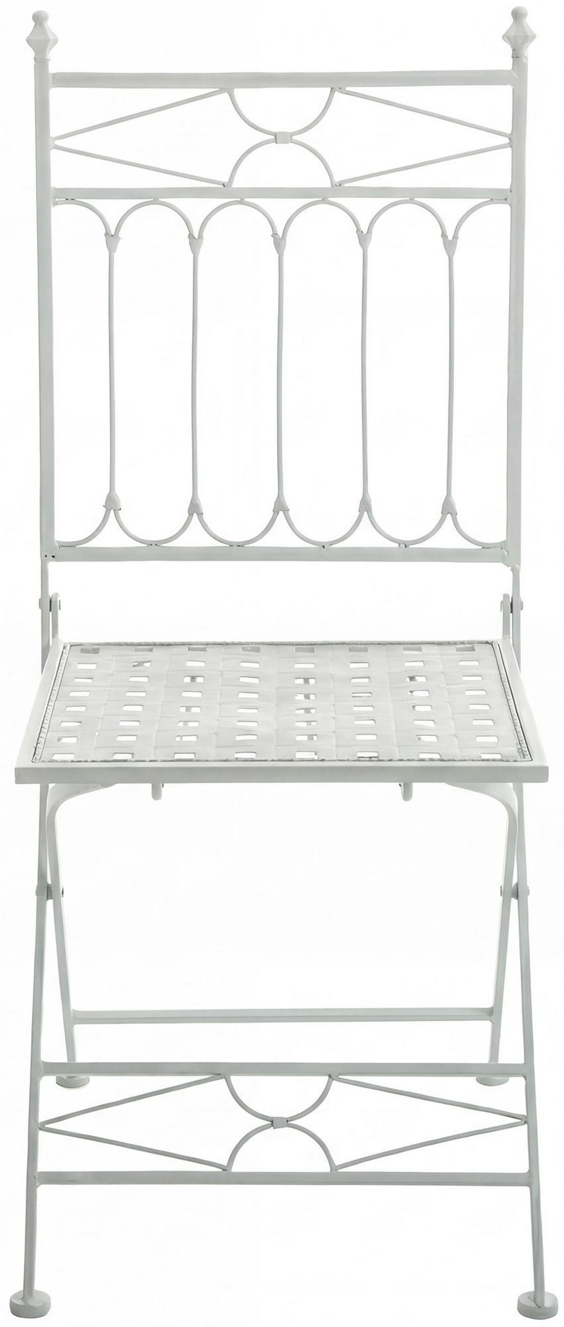 GARTENSTUHL Finn 40x40x95cm Metall Antik-Weiß Klappstuhl - Weiß, Metall (40/95/40cm) - DELUKE