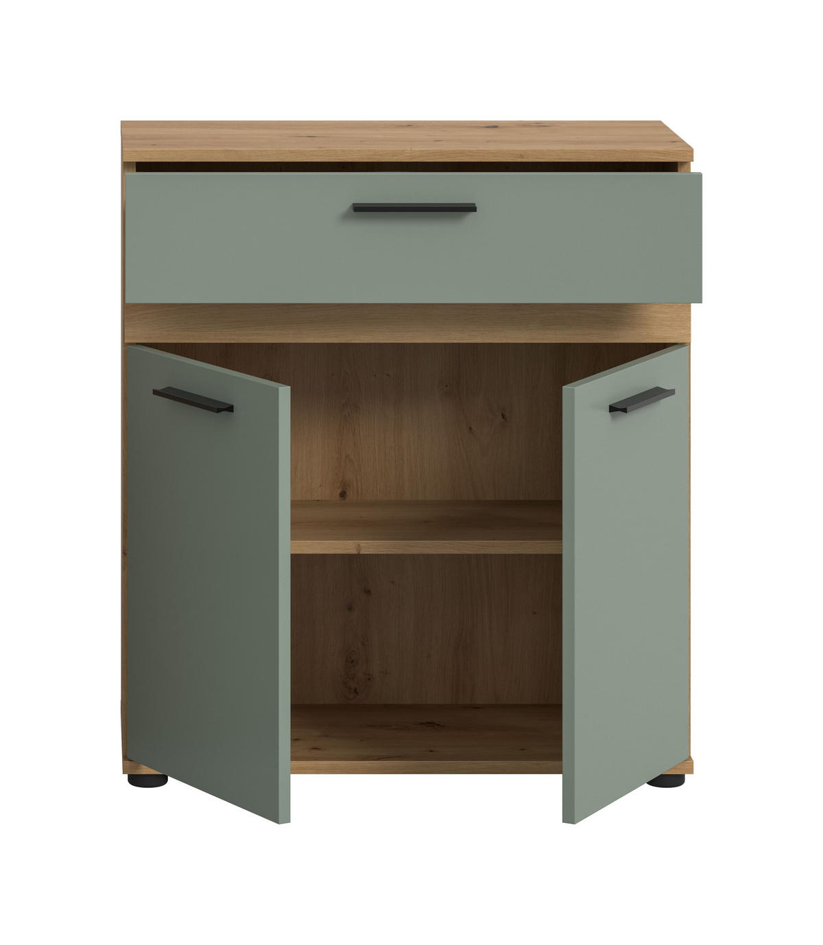 MIDISCHRANK Flint (B/H/T: 70x79x31 cm) in Salbei und Artisan Eiche Nachbildung - Eiche Artisan, Holzwerkstoff (70/79/31cm) - Homes & Jones