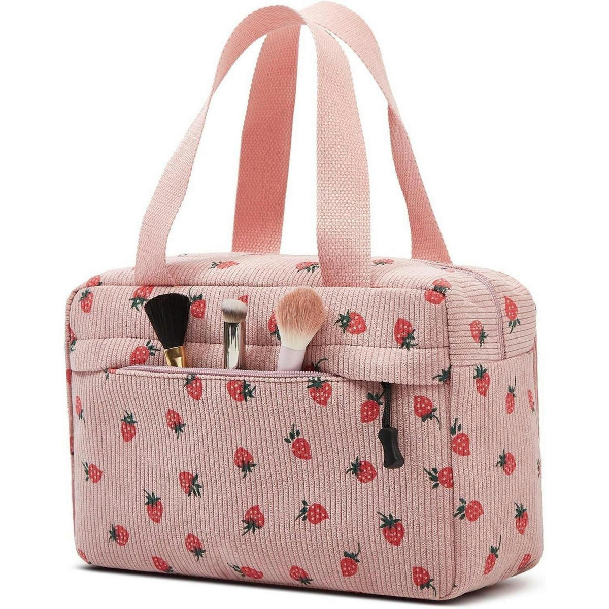 KULTURTASCHE Cord Strawberry-pink 30 cm - Rosa, Textil (20/2/30cm)