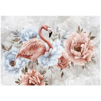 FOTOTAPETE Blumen Flamingos Rosa 312x219 cm - Multicolor, Textil (312/219cm) - Wallarena
