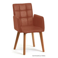 ARMLEHNSTUHL (2er-Set) Dareia 52x91x60 Eiche geölt/Cognac - Cognac/Eichefarben, Kunststoff (60/91/52cm) - 58aufmkessel