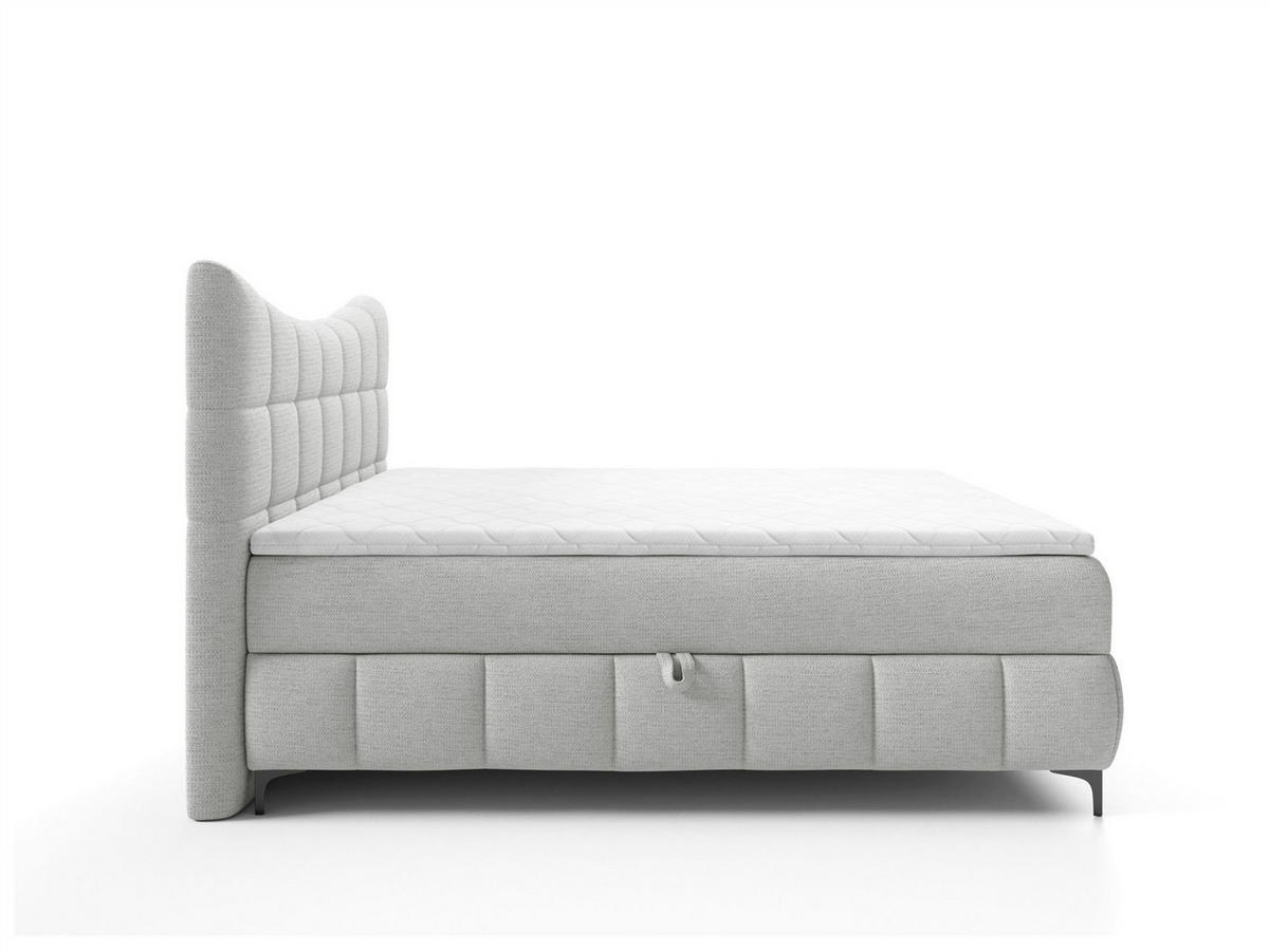 BOXBETT Charles Premi.. In Aragon - Hellgrau, Holzwerkstoff/Textil (200/200cm) - Fun Möbel