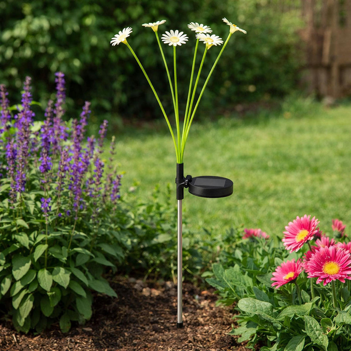 LED SOLAR STECKLEUCHTE Grün matt 2er Set - Grün, Metall (20/20/70cm) - Globo Lighting