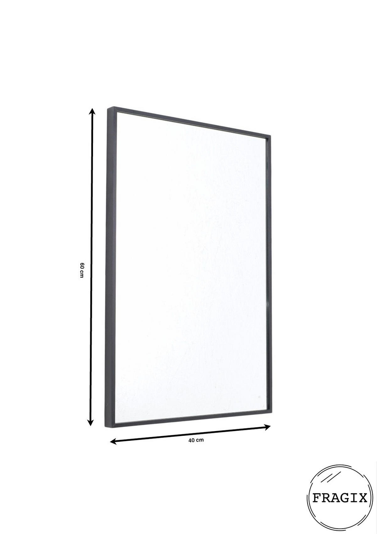 WANDSPIEGEL York Schwarz - Schwarz, Metall (40/60/4cm) - Fragix