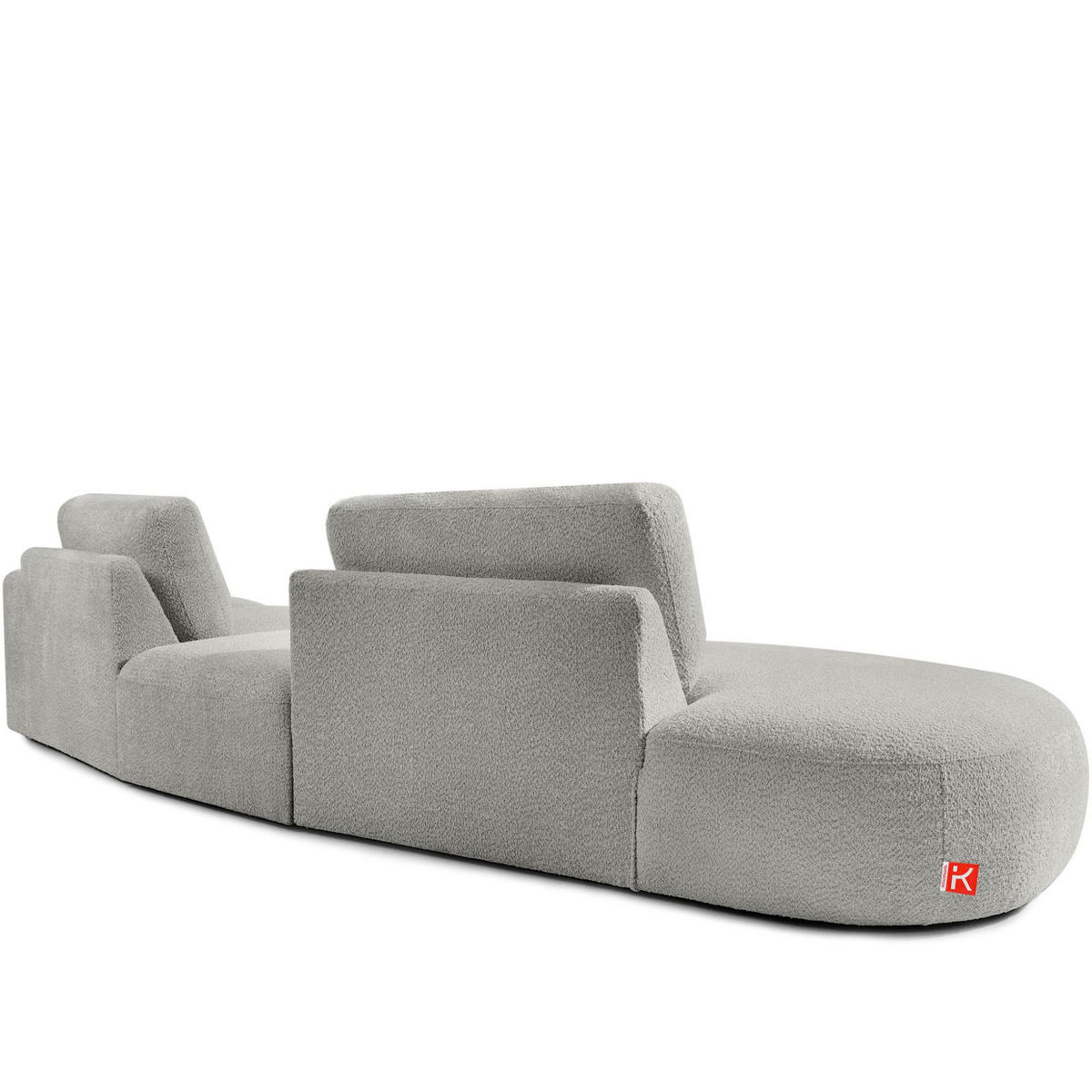 4-SITZER ECKSOFA ZUCCO Boucle links, Hellgrau - Hellgrau, Textil (350/84/105cm) - KONSIMO®