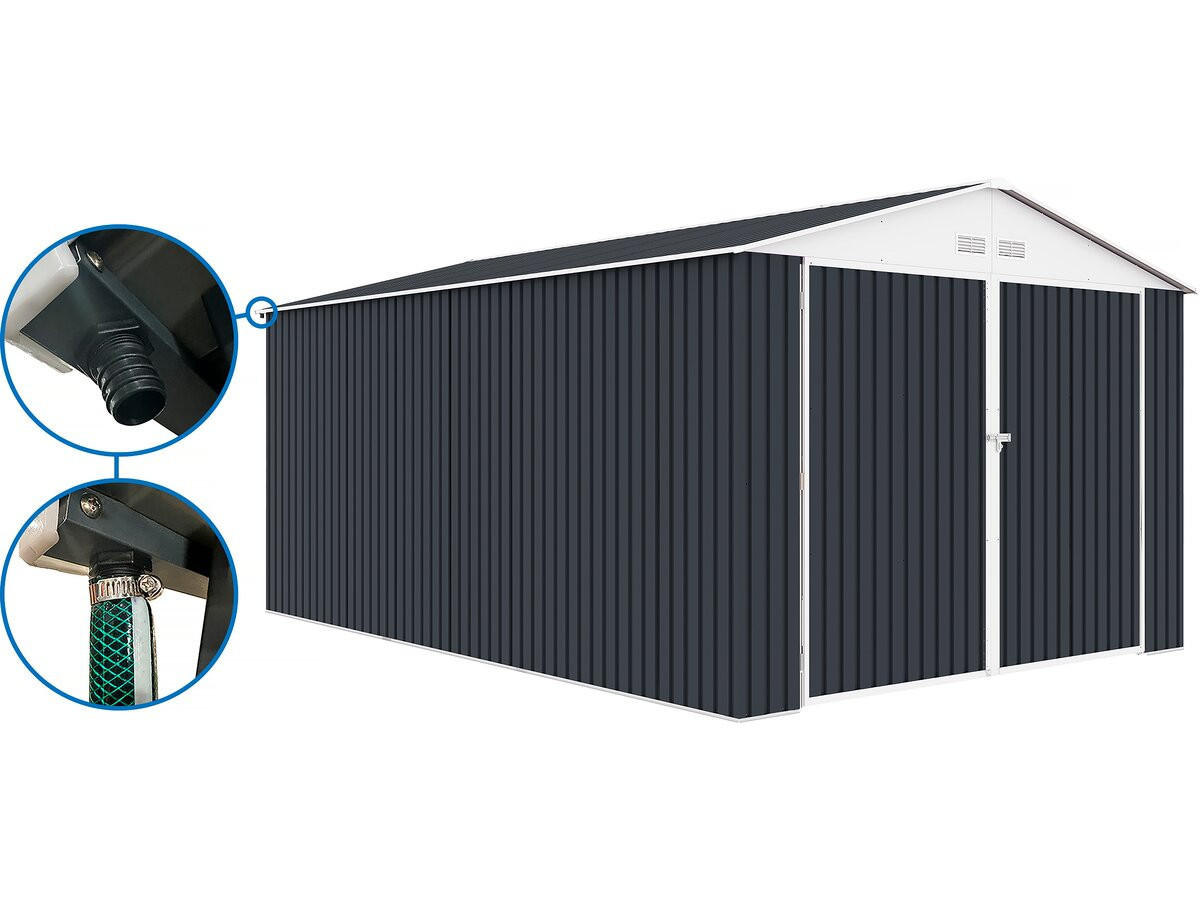 METALL-GARAGE PVC houston - Grau, Metall (570/310/570cm) - Habitat Garten